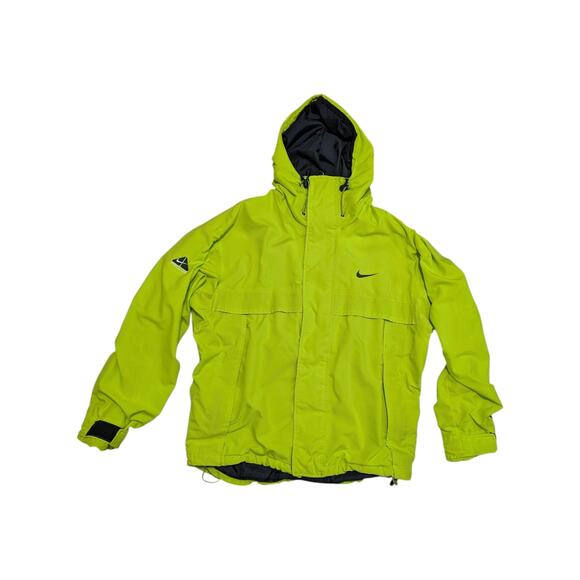 Vintage Nike ACG Storm Fit Jacket Neon Green Bright Yellow Fluorescent Full Zip - Picture 1 of 7